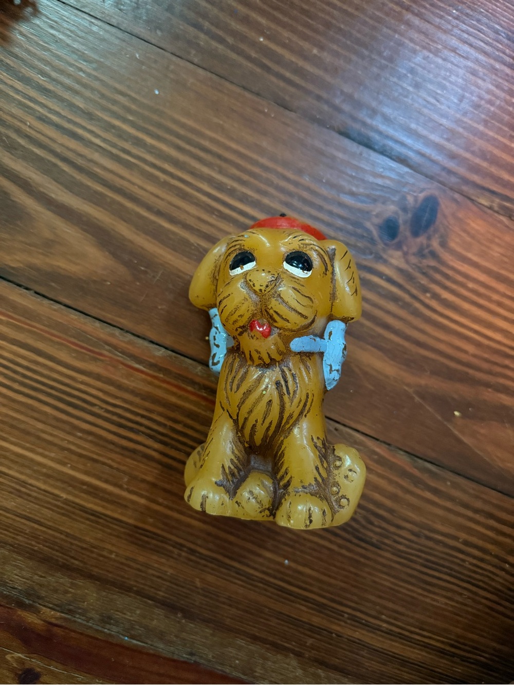 Vintage 1950s dog candle, Hand Painted in British Hong Kong
